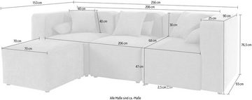 andas 3-Sitzer Sundstrup L-Form, Modulserie, individuelle Zusammenstellung