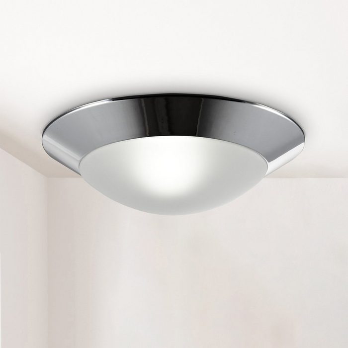 B.K.Licht LED Deckenleuchte ohne Leuchtmittel LED Bad-Deckenlampe Glas E27 IP44 Badezimmer Ø 310 mm