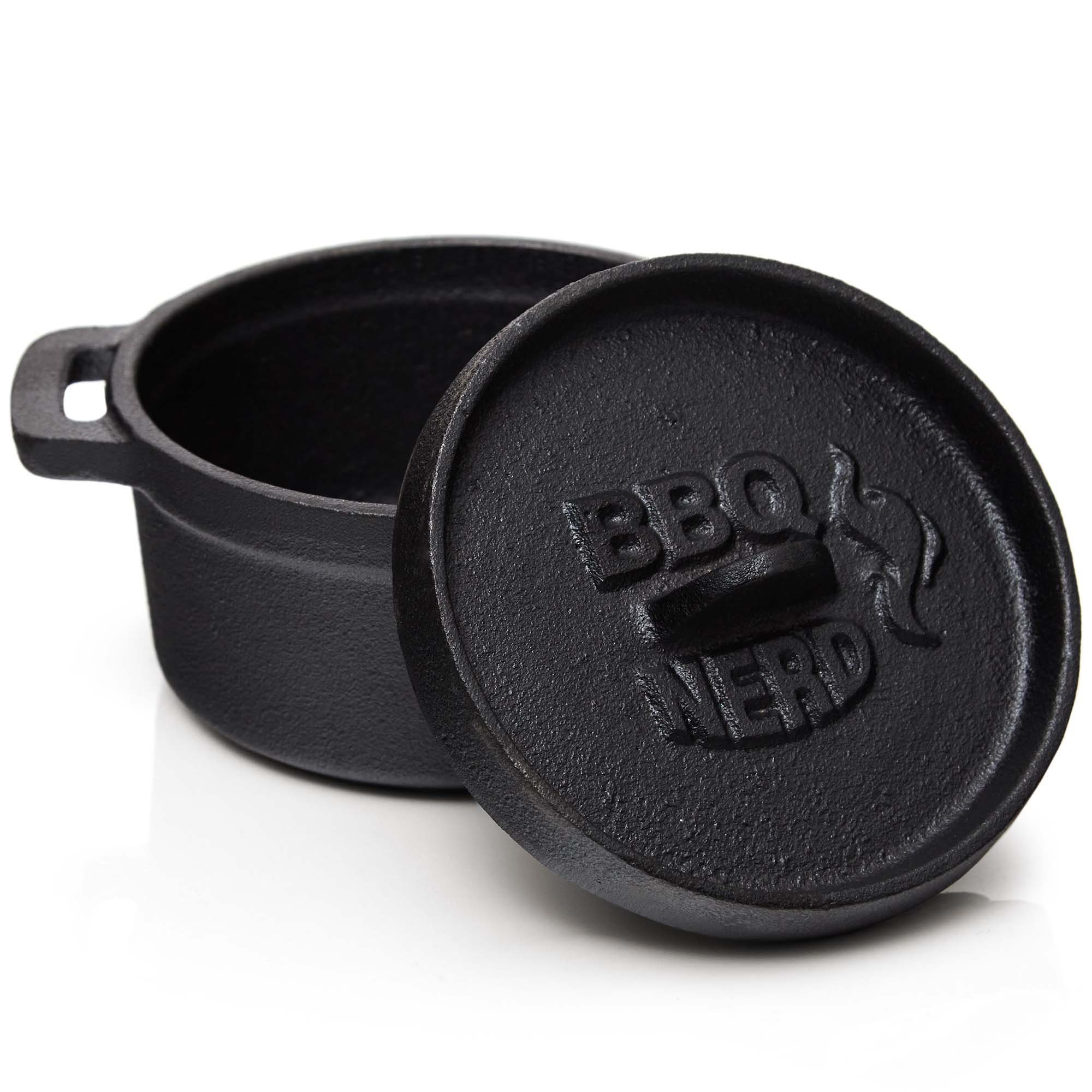 BBQ Nerd Schmortopf Mini Dutch Oven, Gusseisentopf 11x5cm