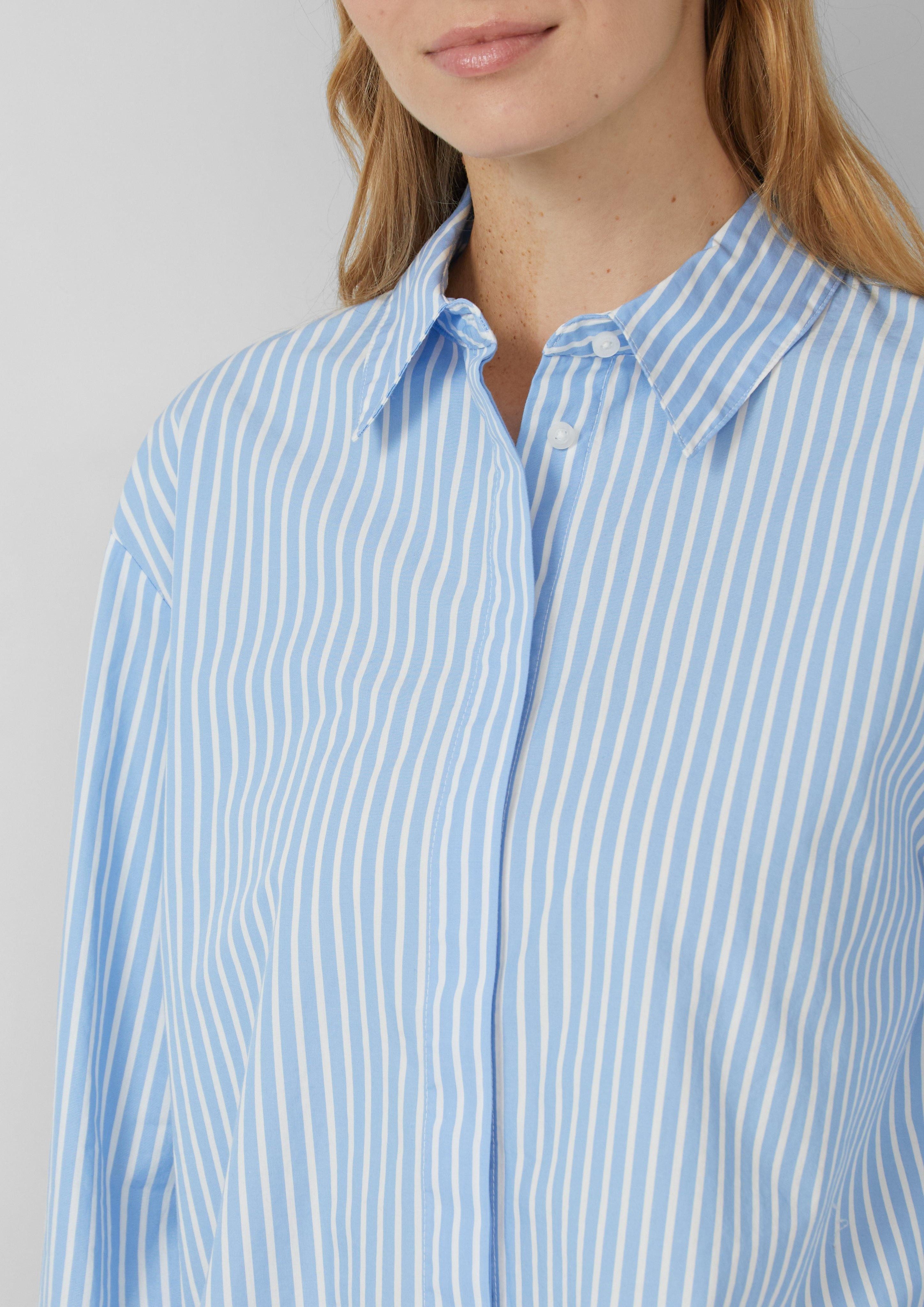 s.Oliver Langarmbluse Gestreifte Popeline-Bluse im Boxy günstig online kaufen