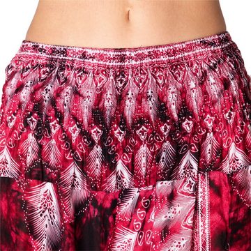 PANASIAM Relaxhose Aladinhose Batik Optik Haremshose aus 100% natürlicher Viskose farbenfrohe Freizeithose bequeme Sommerhose Pumphose Pluderhose