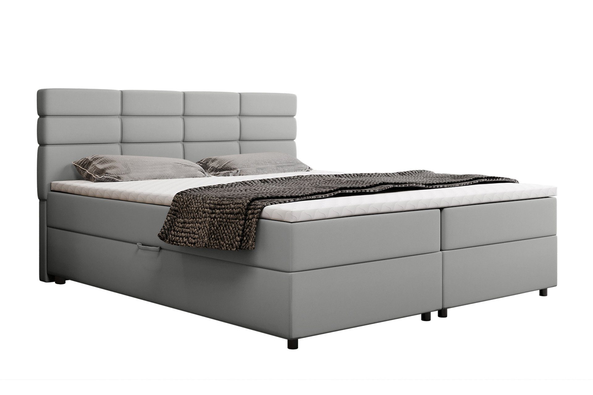 Homesy Boxbett Reve, 140x200, 160x200, 180x200, Boxbett mit Bettkasten und Topper