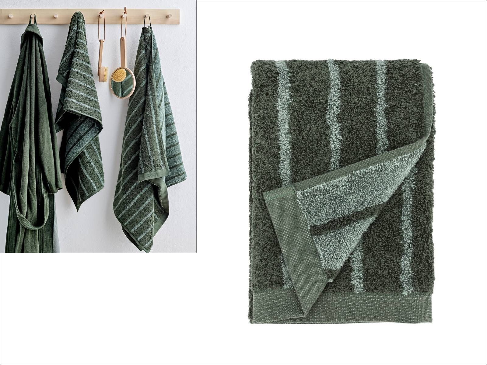 Södahl Handtuch Common, Bio-Baumwolle (kein Set, 1-St), 50x100cm, Double-Face-Optik, Streifen-Look, Bio-Baumwolle