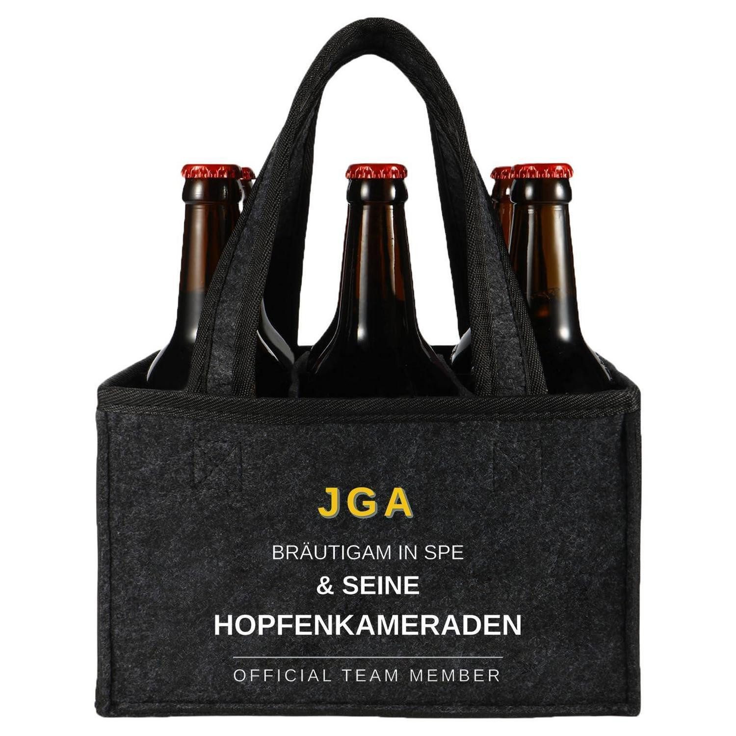 LuxusKollektion Flaschenträger Bierträger Tasche 6 Flaschen JGA Männerhandtasche (6-St)