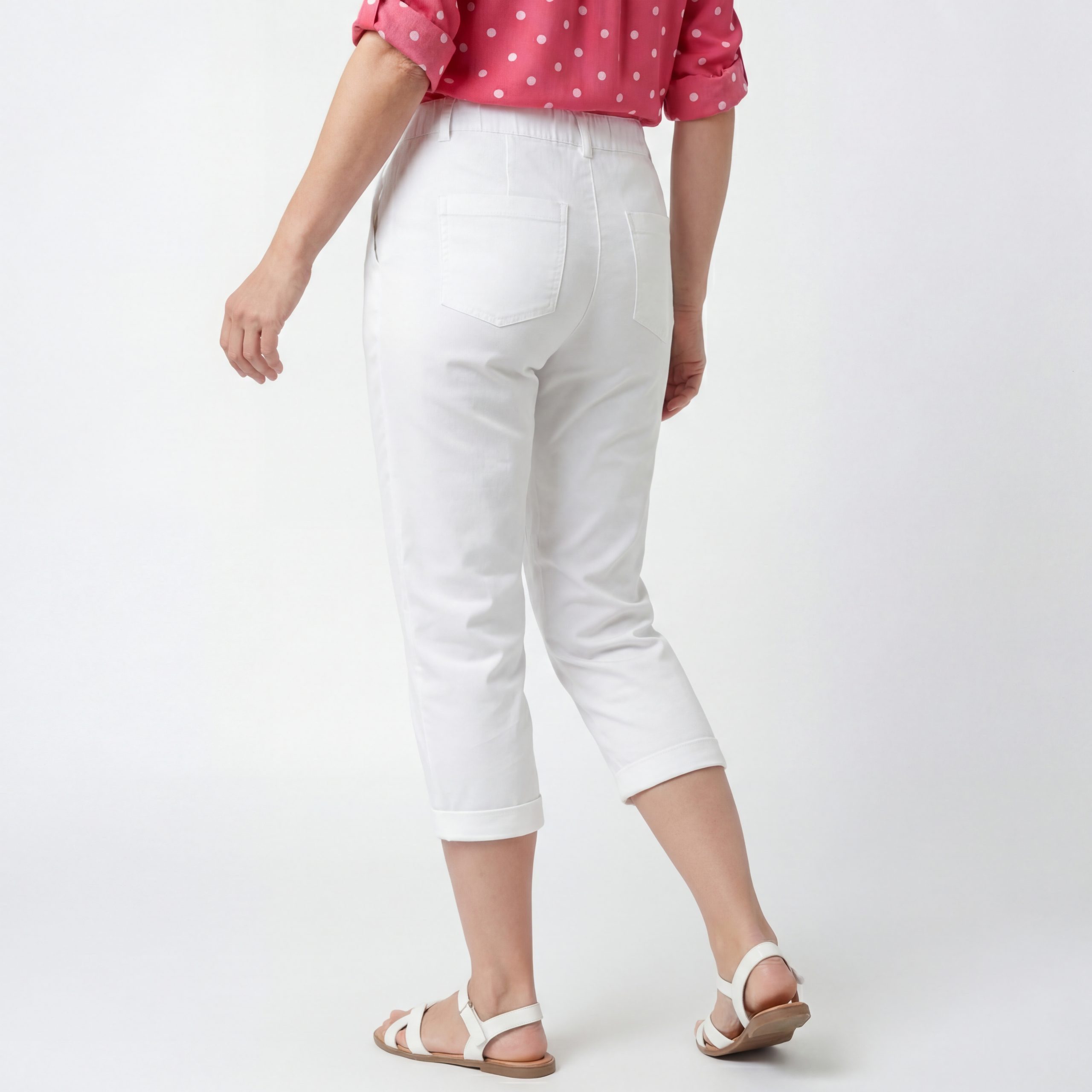 OriginalYou Caprihose Damen mit Stretch Knitterlook kurze Sommerhose mit Gummizug moderner Knitterlook, mit Gummizug und Gürtelschlaufen – Bild 5 von 5