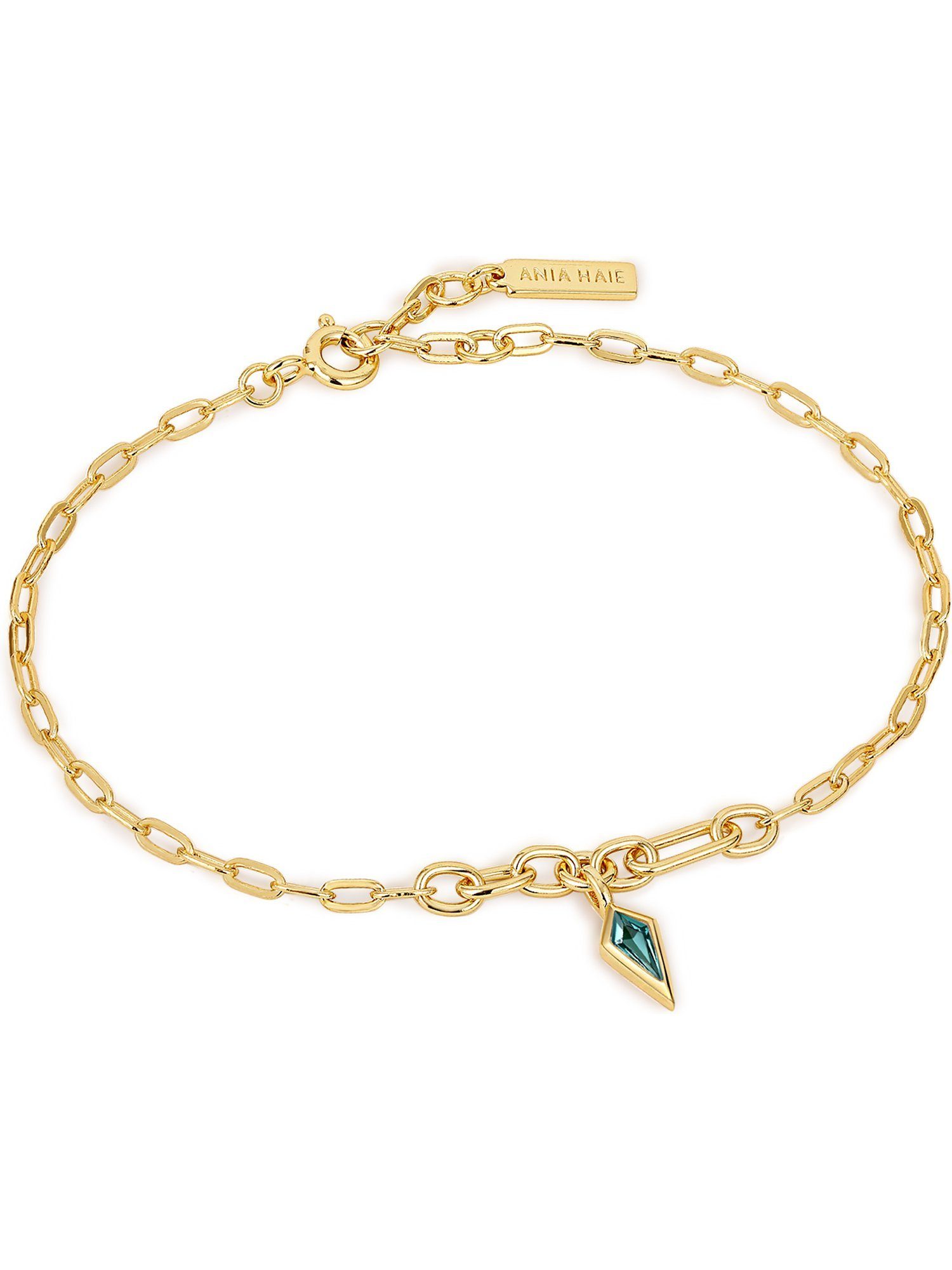 Ania Haie Armband Silber 925er grün gold, Haie trendig Damen-Armband Zirkonia, Ania
