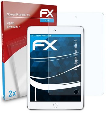 atFoliX Schutzfolie Displayschutz für Apple iPad Mini 3, (2 Folien), Ultraklar und hartbeschichtet