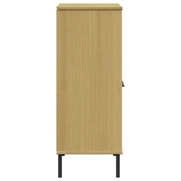 vidaXL Regal Bücherregal OSLO mit Metallbeinen Braun 90x35x90,5cm Massivholz