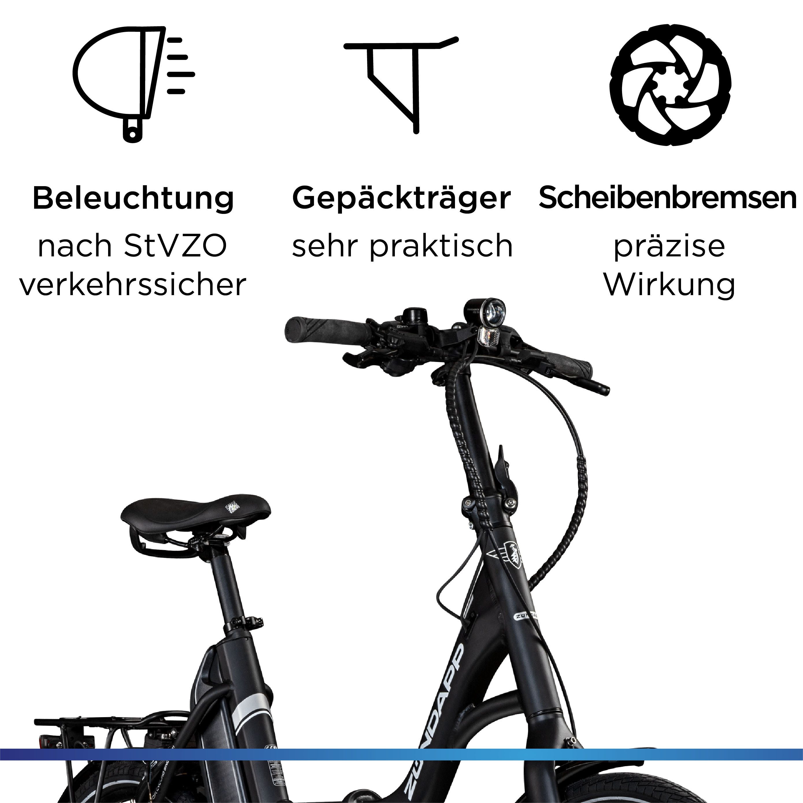 Zündapp E-Bike Folding Bike X100, 9-speed Shimano Sora derailleur, mid-drive motor, 400 Wh battery, pedelec, electric bicycle for men and women