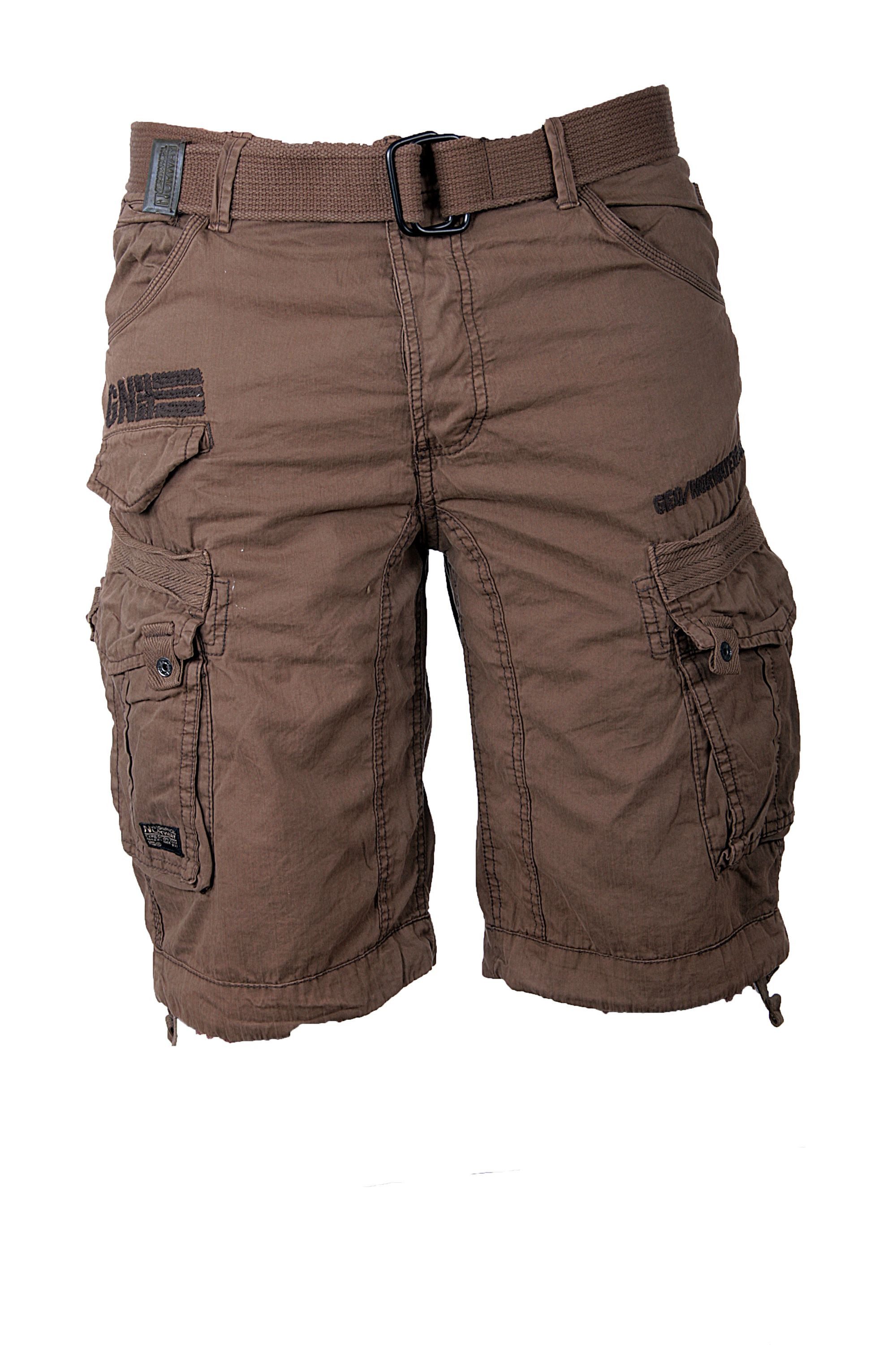 Geographical Norway Shorts Herren Cargo Shorts kurze Hose Short Bermuda Knielang Gürtel Sommer