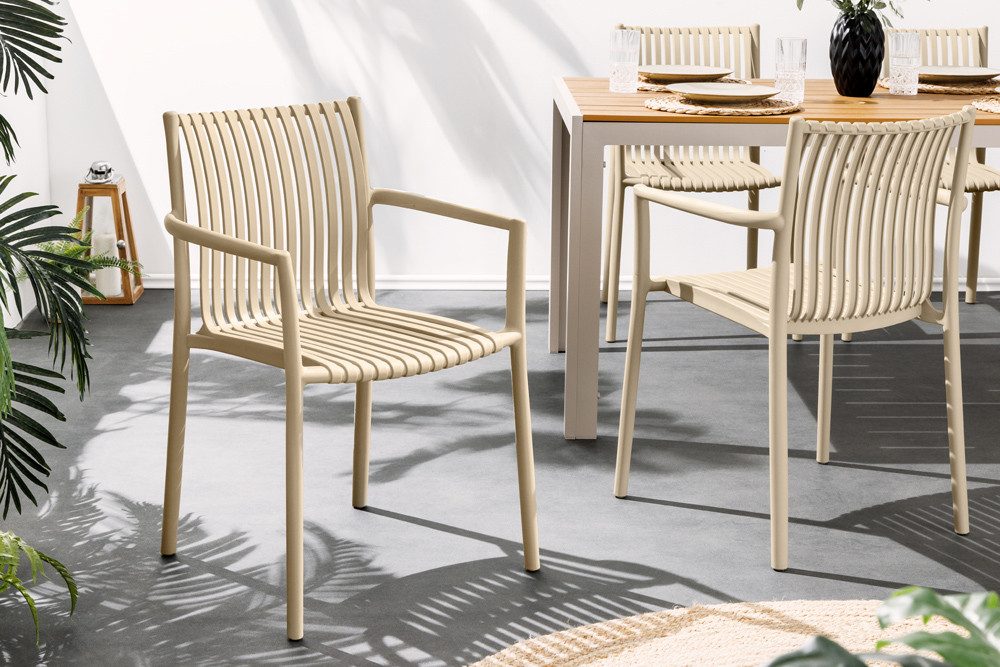riess-ambiente Gartenstuhl STUDIO ITALIA greige · wetterfester Stapelstuhl für In-/Outdoor (Einzelartikel, 1 St), pflegeleichter Balkonstuhl · leichtes Design · stabil · für Terrasse