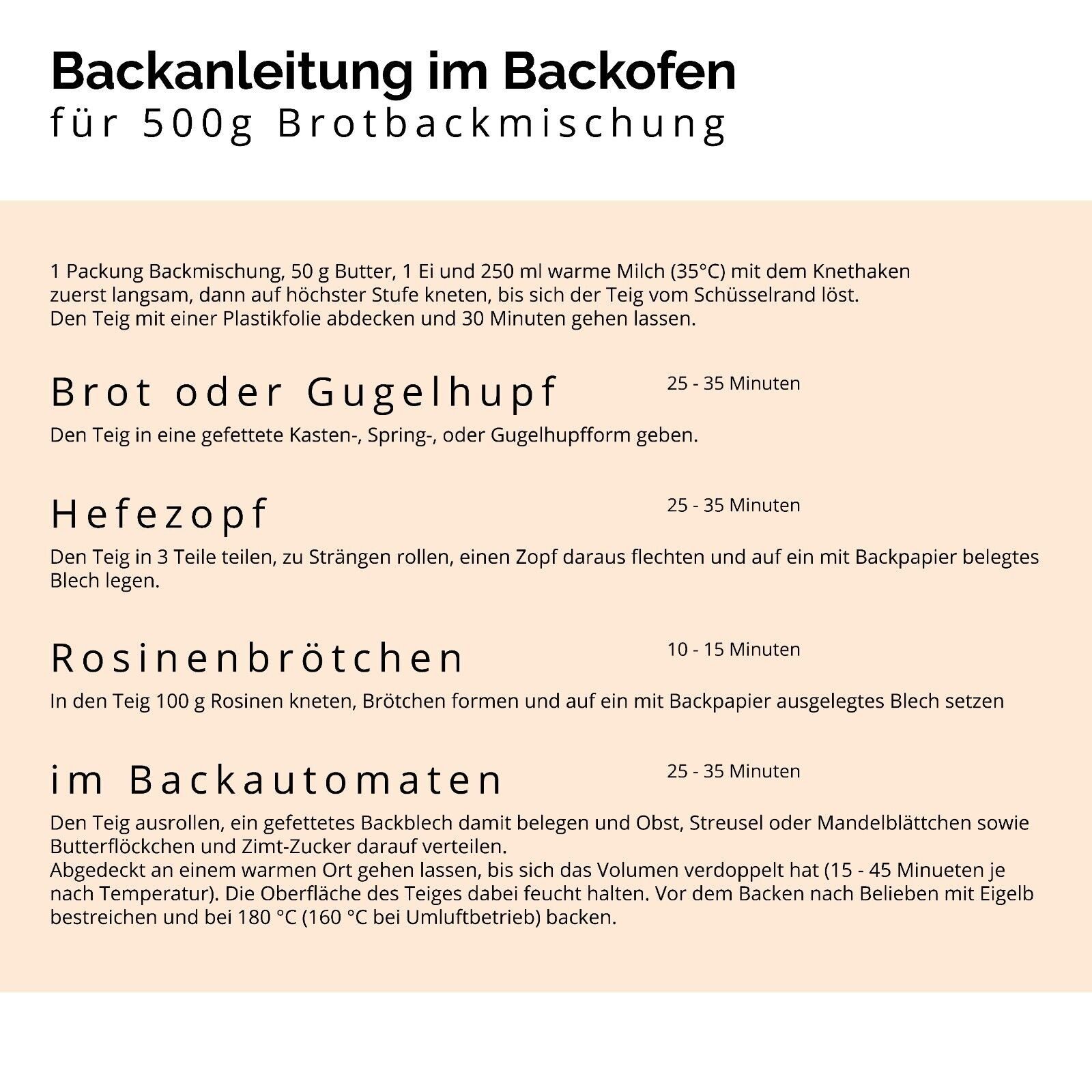 Bielmeier Backmischung Süßes Brot Küchenmeister, 1 x 2500 g, (5 x 500g), Made in Baden-Württemberg (SET314021-5) – Bild 4 von 5