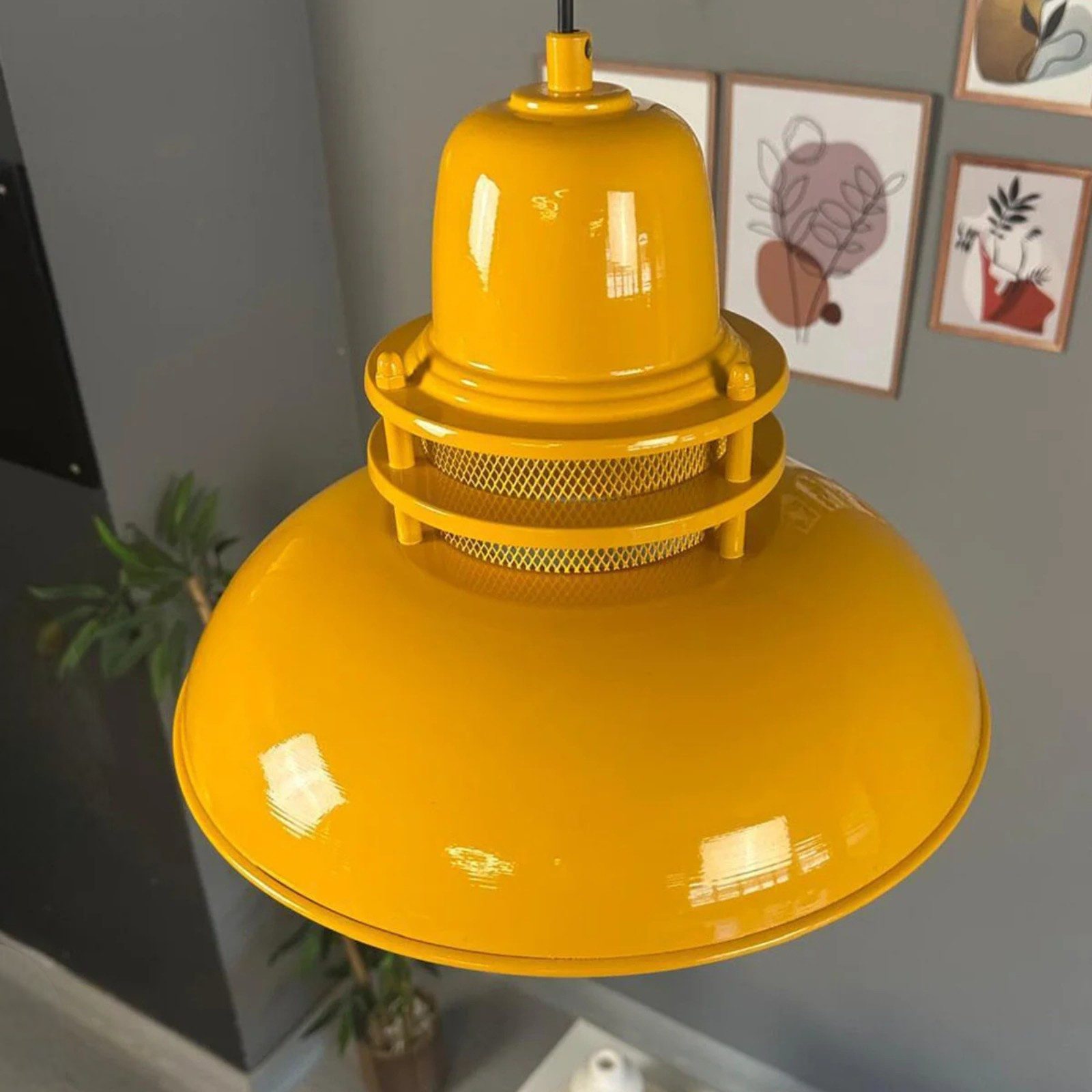Bamyum Pendelleuchte Bamyum Hängelampe Metall Ø34 cm E27 Retro Lampe, ohne Leuchtmittel – Bild 4 von 5
