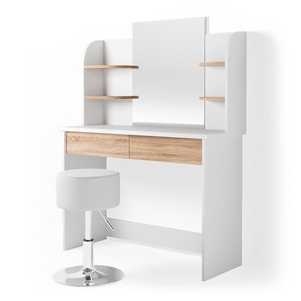 Vicco Schminktisch Charlotte, Weiß/Sonoma, 108 cm günstig online kaufen