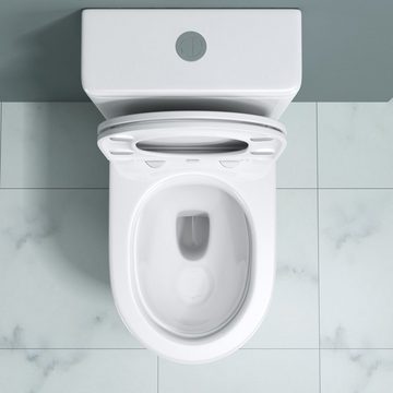 doporro Tiefspül-WC Design Stand-WC Toilette Silent-Close spülrandlose Toilette, Wandmontage