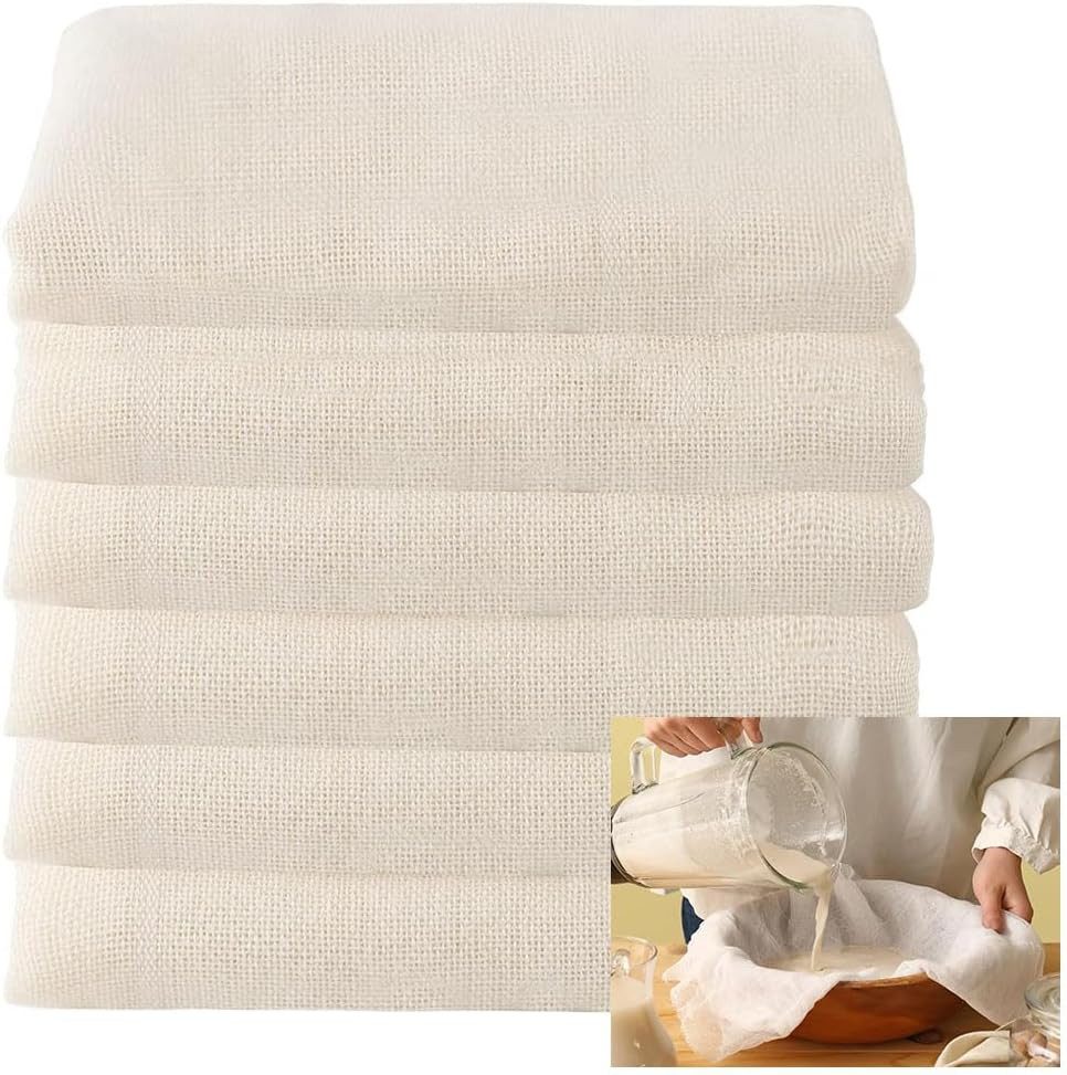 FELIXLEO Durchwurfsieb 6 Stück Passiertuch, Käsetuch Waschbares Mulltuch, Filtertuch, (6-St)