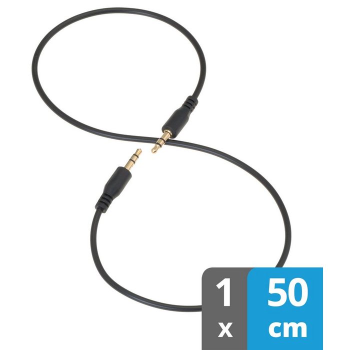 valonic valonic - AUX Kabel kurz 50cm 3 5 mm Audiokabel Klinke Audio-Kabel 3 5-mm-Klinke 3 5-mm-Klinke (50 cm) perfekt für sehr kurze Verkabelungswege - z.B. im Auto