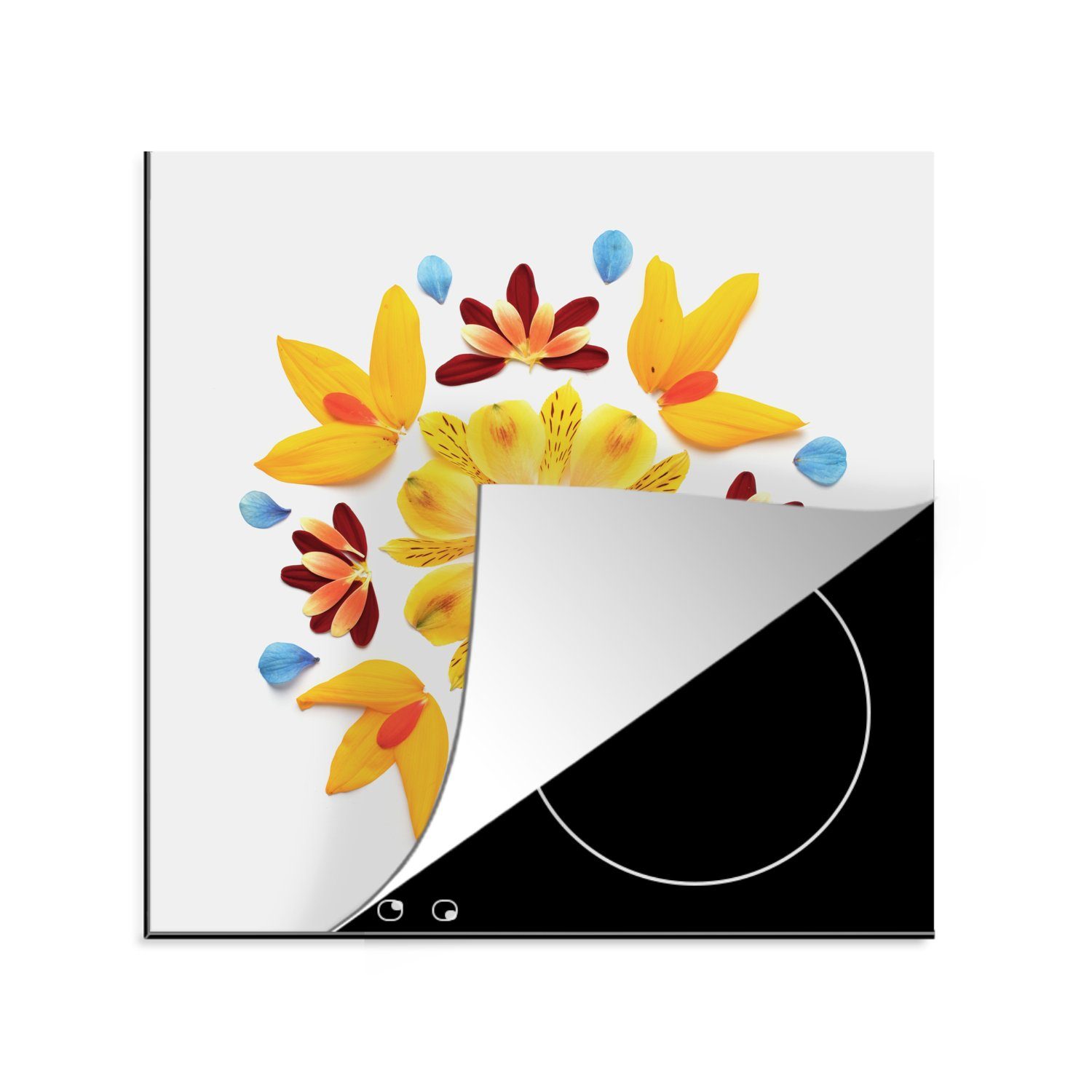 MuchoWow Herdblende-/Abdeckplatte Blumenkunst, 78x78 Arbeitsplatte Ceranfeldabdeckung, (1 cm, Vinyl, tlg), küche für