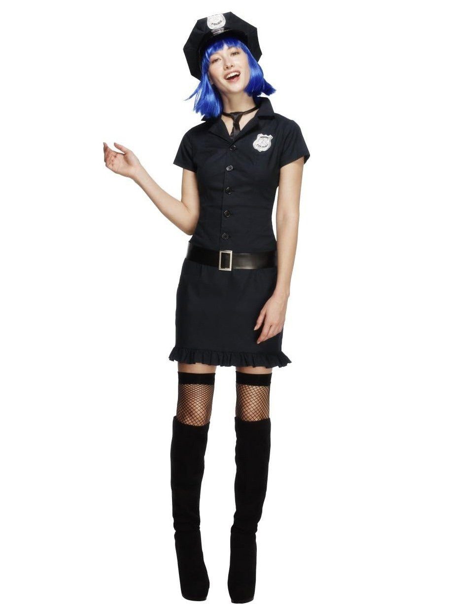 Metamorph Polizei-Kostüm Police Officer Kostümkleid, Schwarzes Polizeikostüm mit kurzen Ärmeln