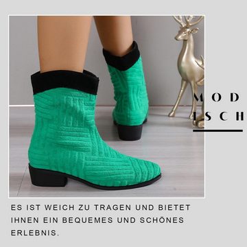 Daisred Frottee Stiefel für Damen Stiefelette Knöchel Schuhe Winterboots