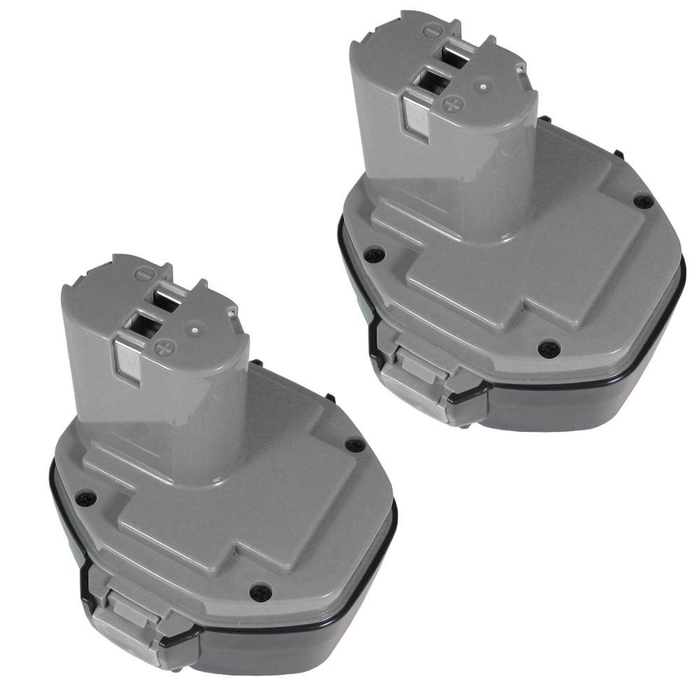 Trade-Shop 2x Akku passend für MAKITA 6337D 6228D 6228DWAE 6228DWBE 6228DWE 6233D Akku Ni-MH 3300 mAh (14,4 V)