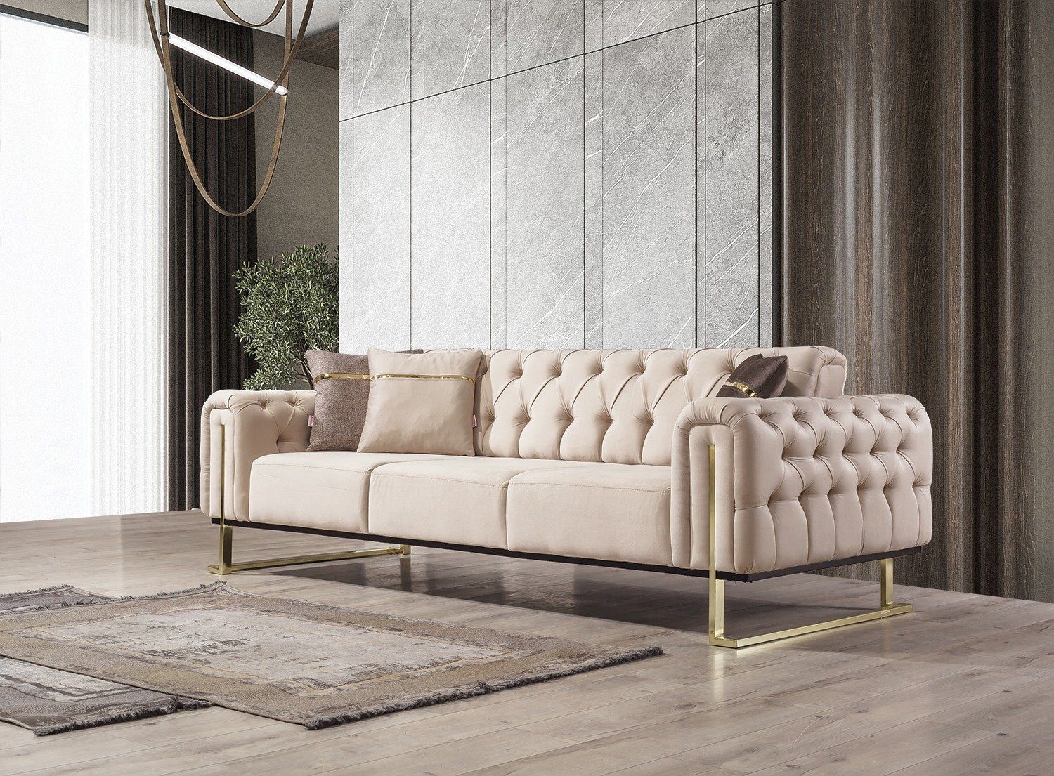 Villa Möbel Sofa Nova, 2-Sitzer 1 Teile, mit Relax-/Bettfunktion durch umklappbare Rückenlehne