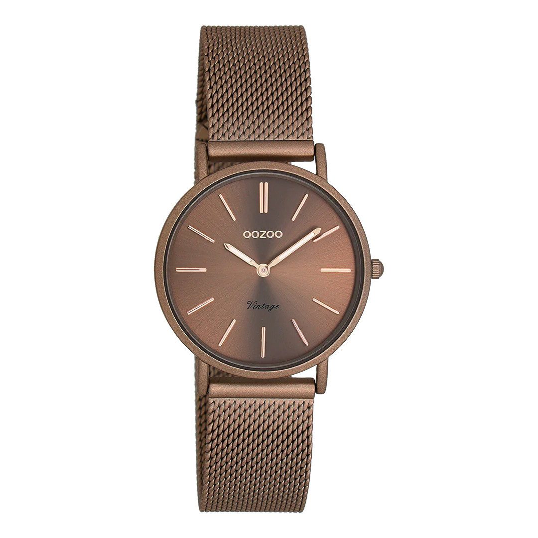 OOZOO Quarzuhr Vintage Damenuhr C20199 Braun Milanaiseband 32 mm C20199 günstig online kaufen