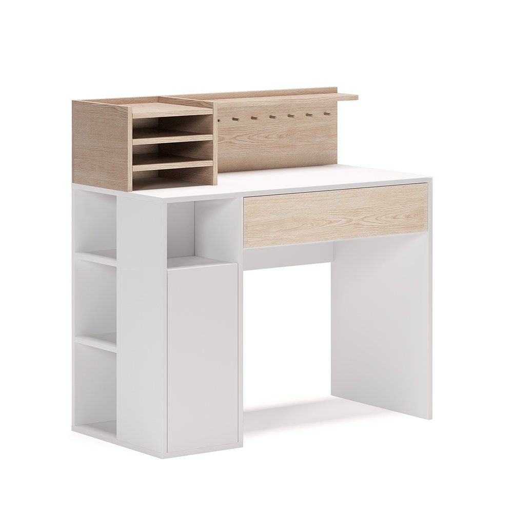Vicco Schreibtisch, Weiß/Sonoma, 100 x 50 günstig online kaufen