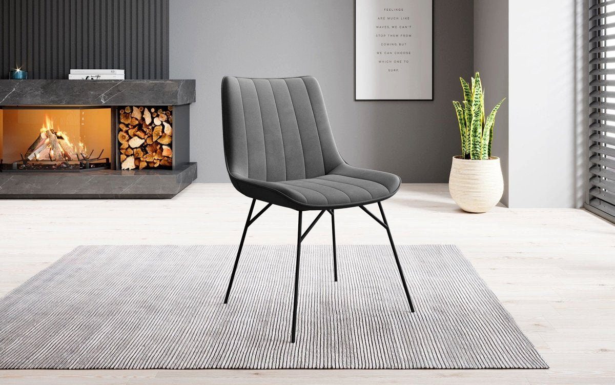 Baidani Luxusbetten24 Stuhl Designer Stuhl Rango, Sitzschalen mit verschiedenen Gestellen Grey