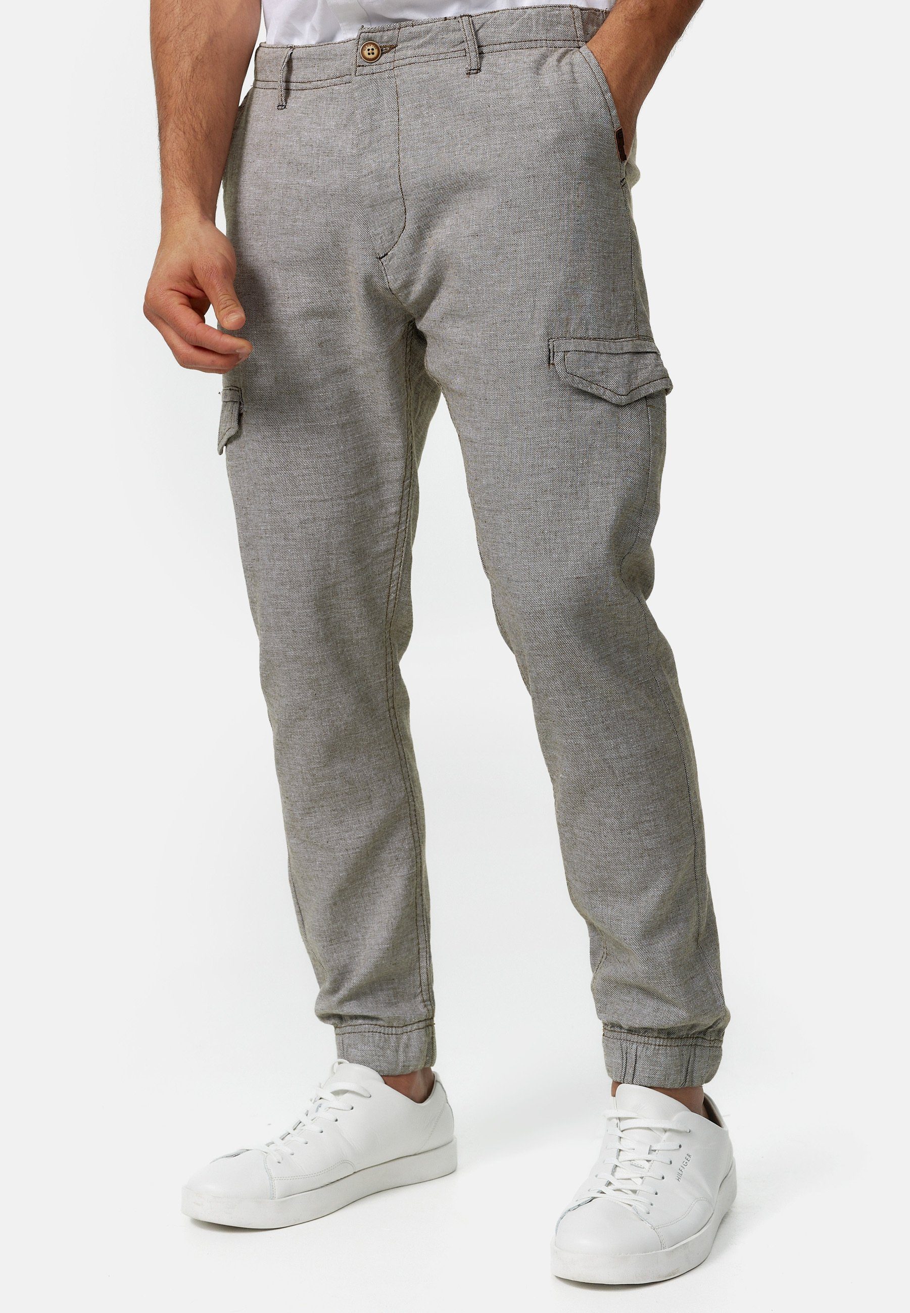 Indicode Leinenhose Herren Booth Sommerhose Leinen Herrenhose mit 6 Taschen, 55% Leinen