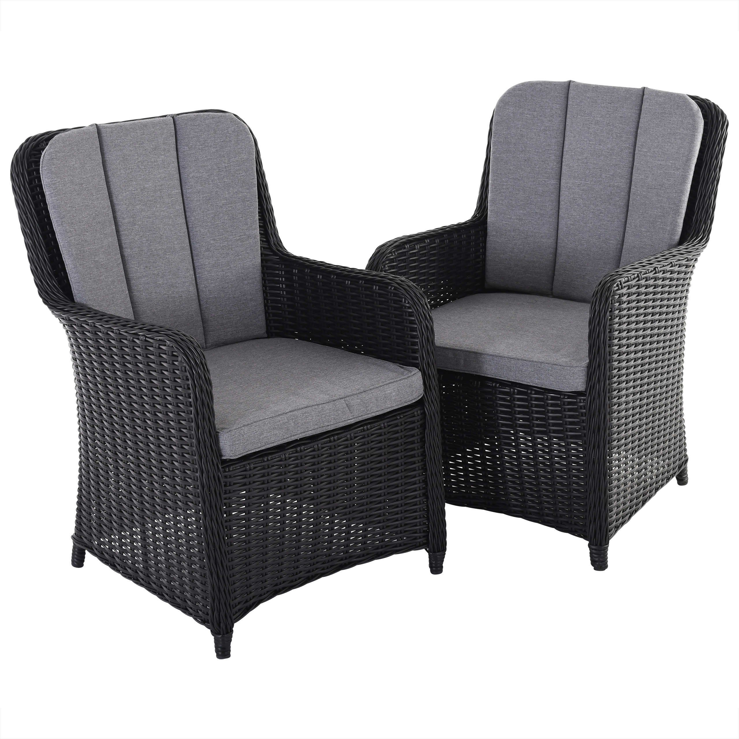 Raburg Gartensessel Gartenstuhl, Polyrattan, bequeme Auflagen mit Olefinbezug, Como (Set, 2-St), Polyrattan, bis 120 kg