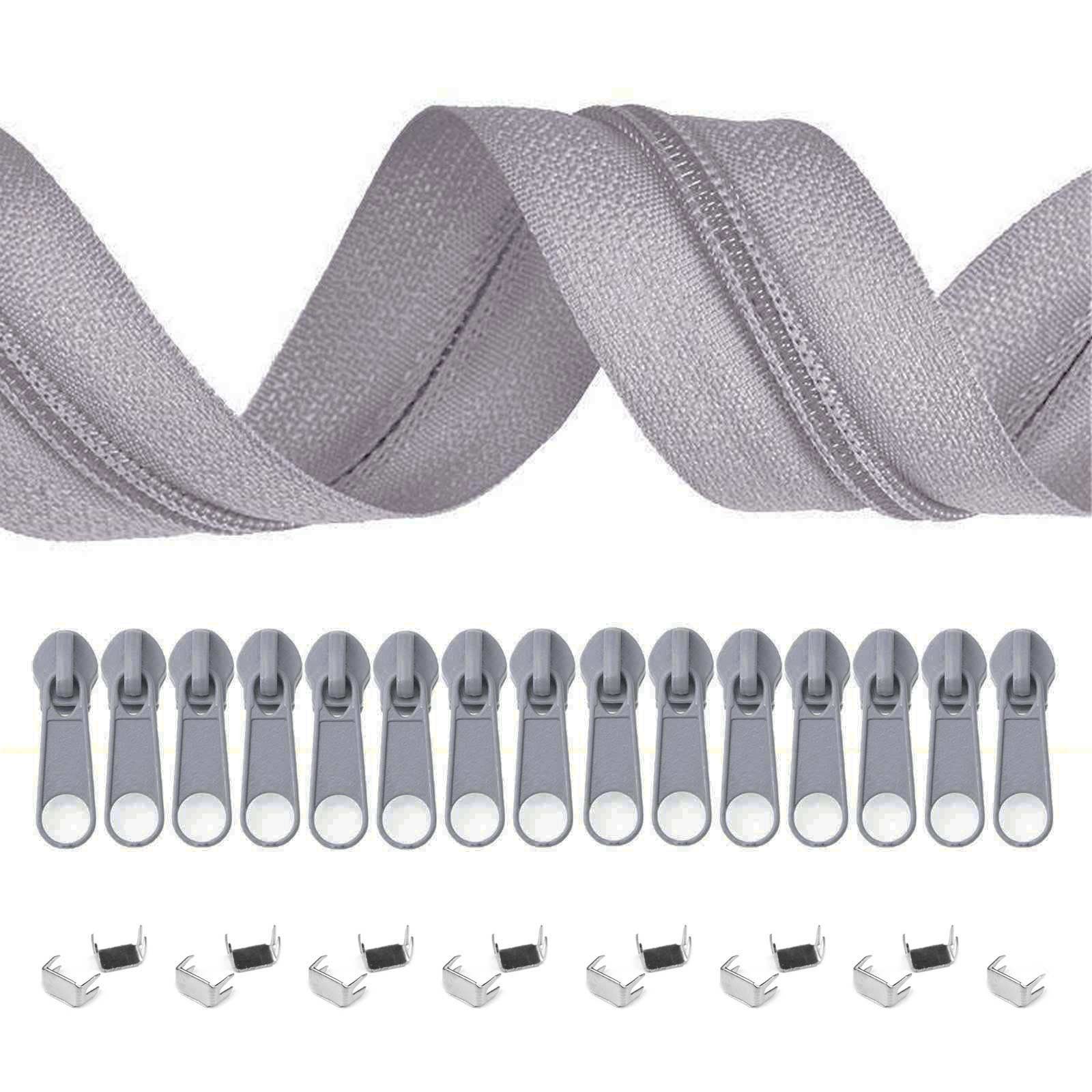 maDDma Kreativset 6m Endlos-Reißverschluss 5mm mit 15 Zippern und 15 Endstücke