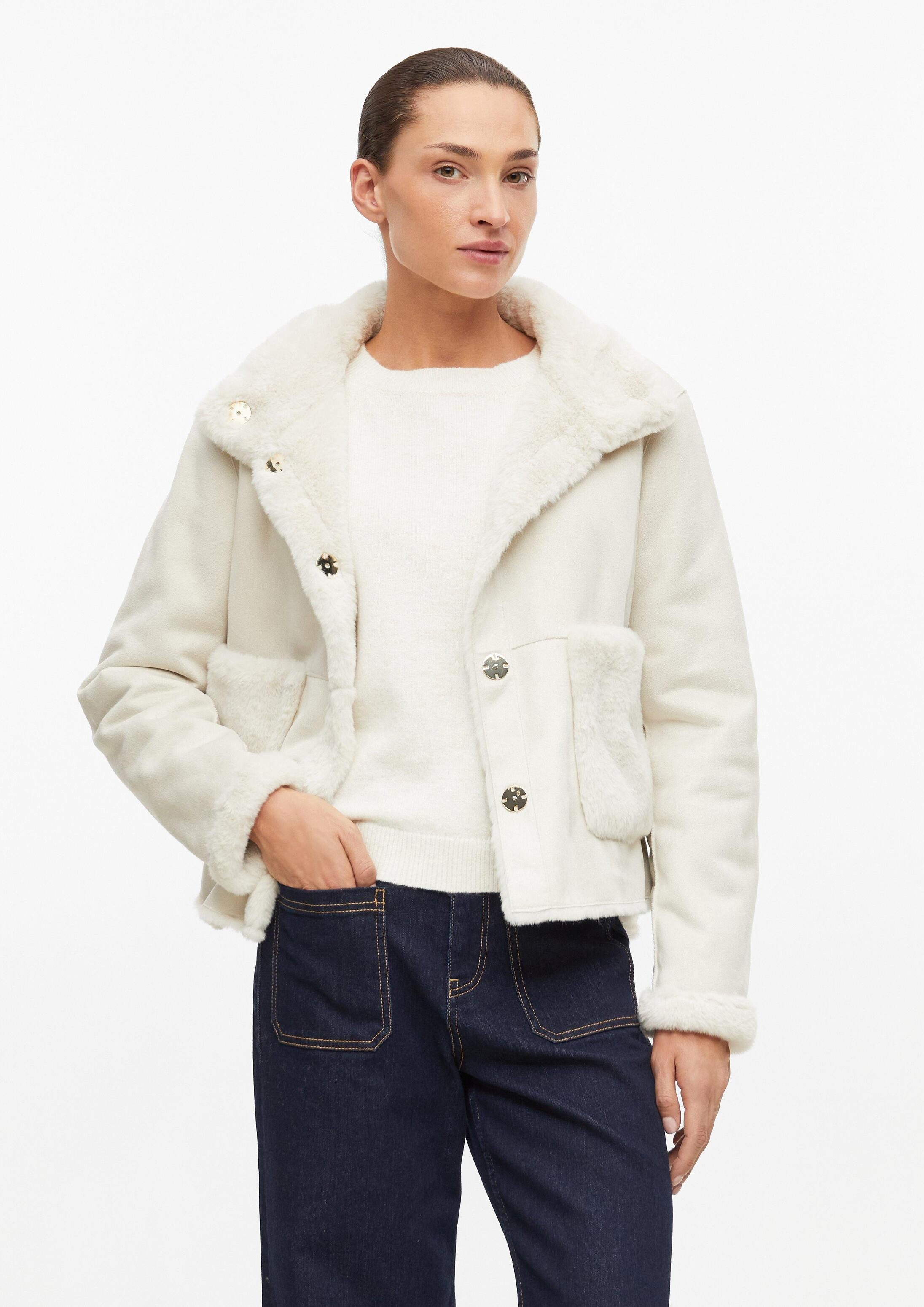 s.Oliver Funktionsjacke Outdoor-Jacke Fake-Fur-Wendejacke