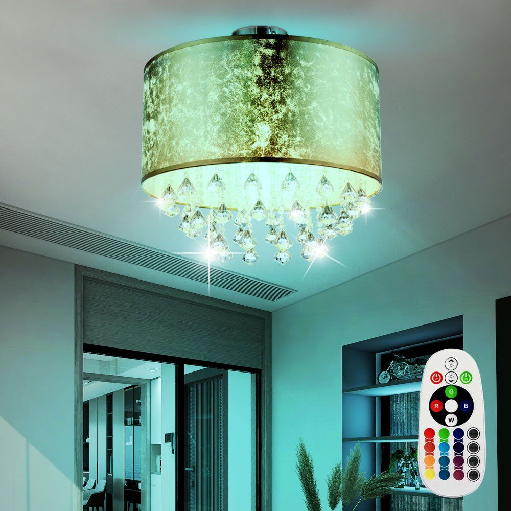 LED Kronleuchter Ess Zimmer Decken Pendel Lampe dimmbar Lüster RGB Fernbedienung 