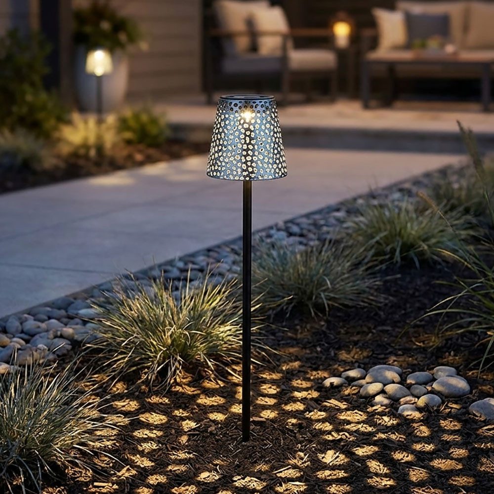 GLOBO LIGHTING LED Solarleuchte, LED-Leuchtmittel fest verbaut, Warmweiß, LED Solar Steckleuchte Garten Solarlampe für Außen Solar Stecklampe