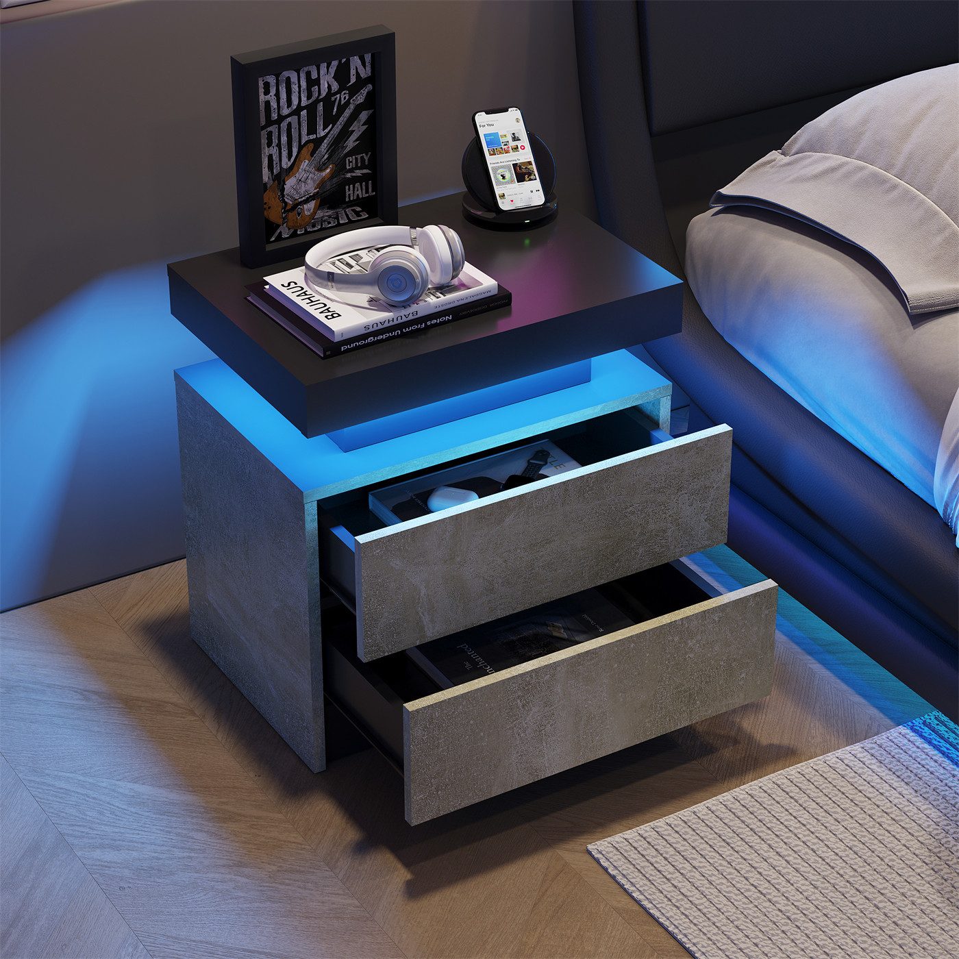 autolock Nachttisch Nachttisch LED Beistelltisch Schrank günstig online kaufen