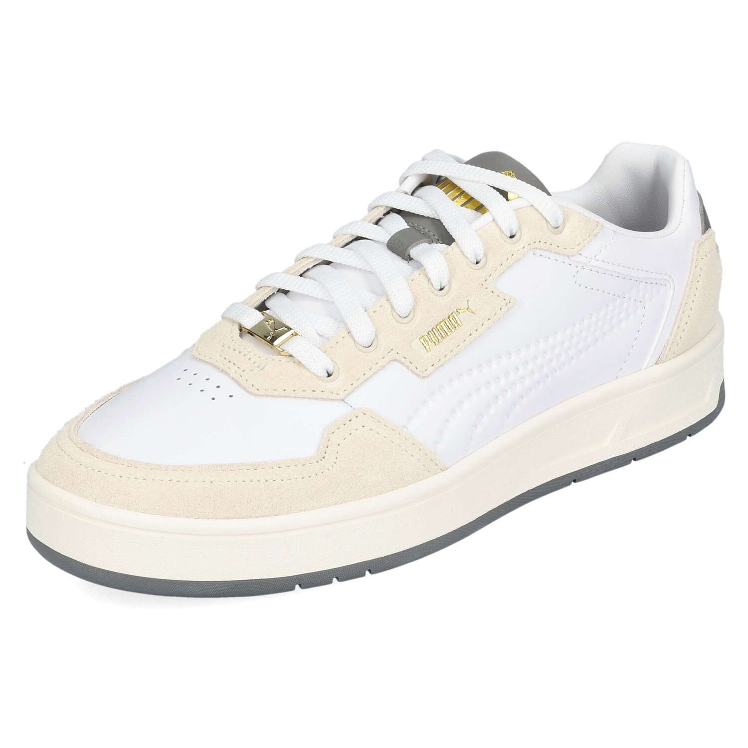 Puma Court Classic Lux SD White-Alpine Snow-Cast Iron Sneaker