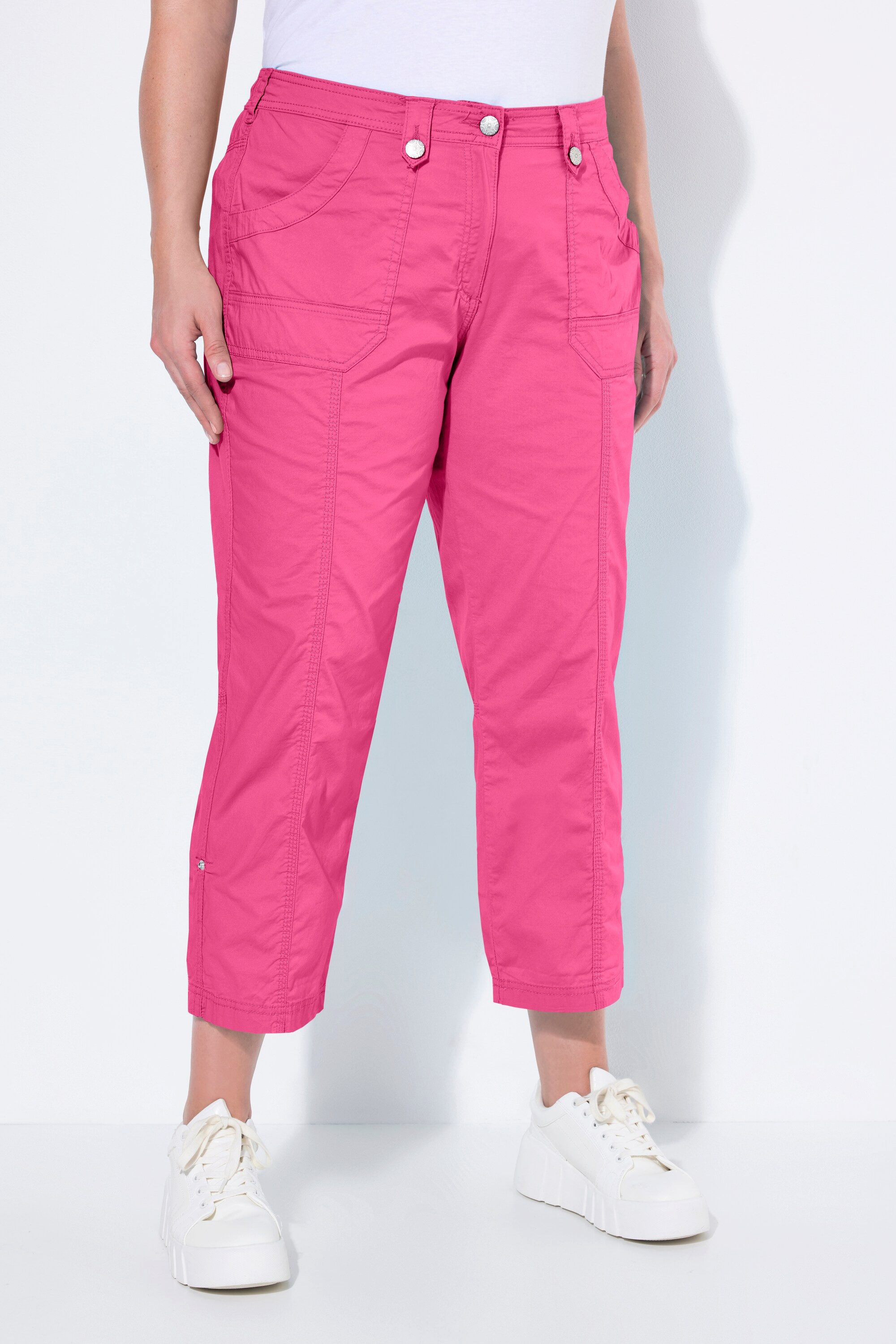 Ulla Popken Funktionshose 7/8-Cargohose Krempelriegel Komfortbund günstig online kaufen