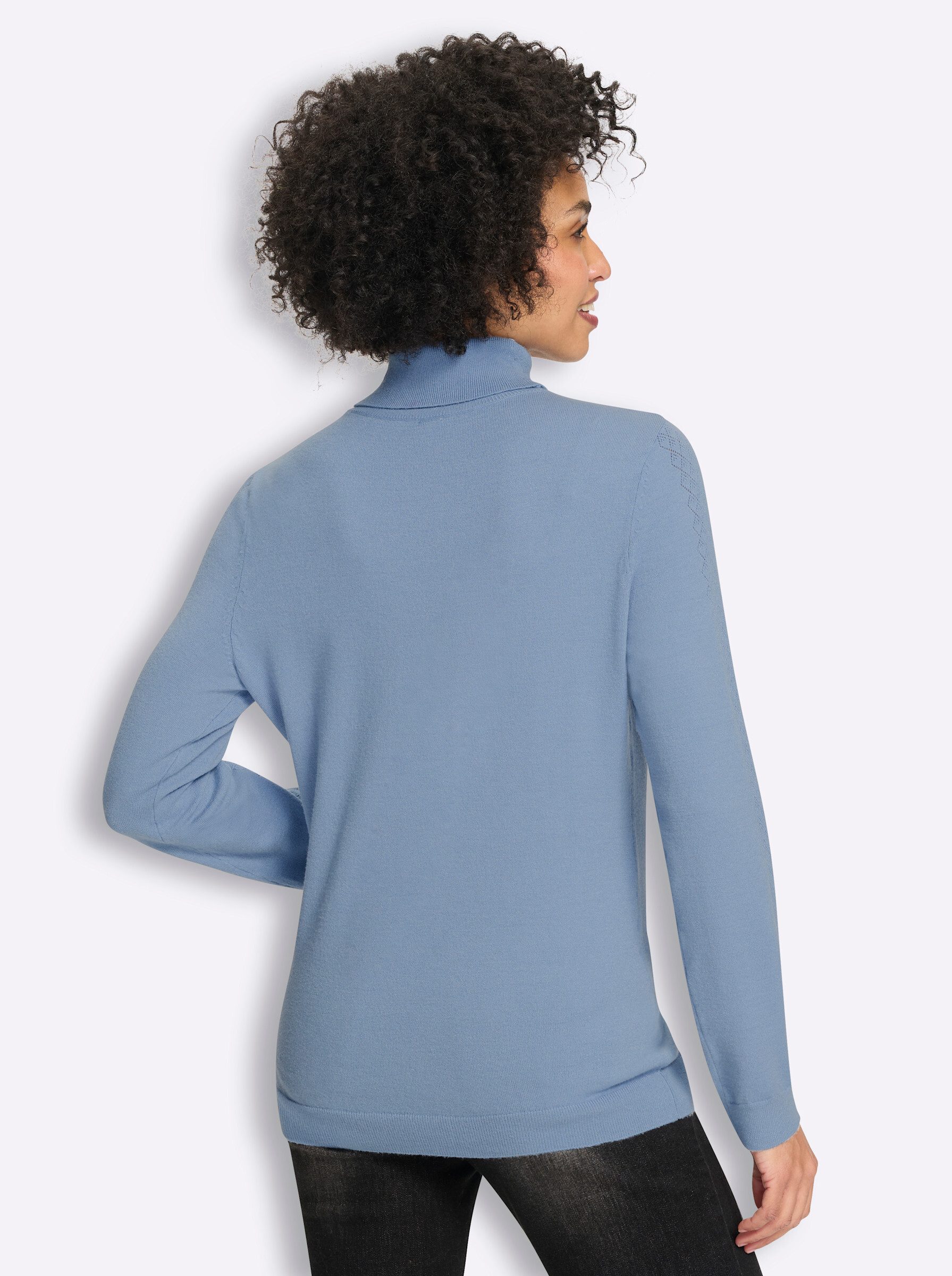 heine Strickpullover Rollkragen-Pullover Langarm Ajour, Feinstrick