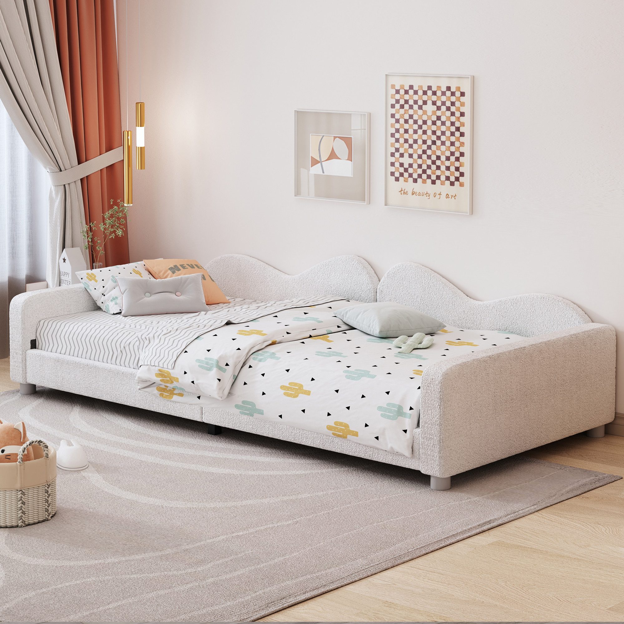 HAUSS SPOLE Schlafsofa Tagesbett Polsterbett Kinderbett Schlafsofa, mit Rückenlehne und Armlehnen, ohne Matratze