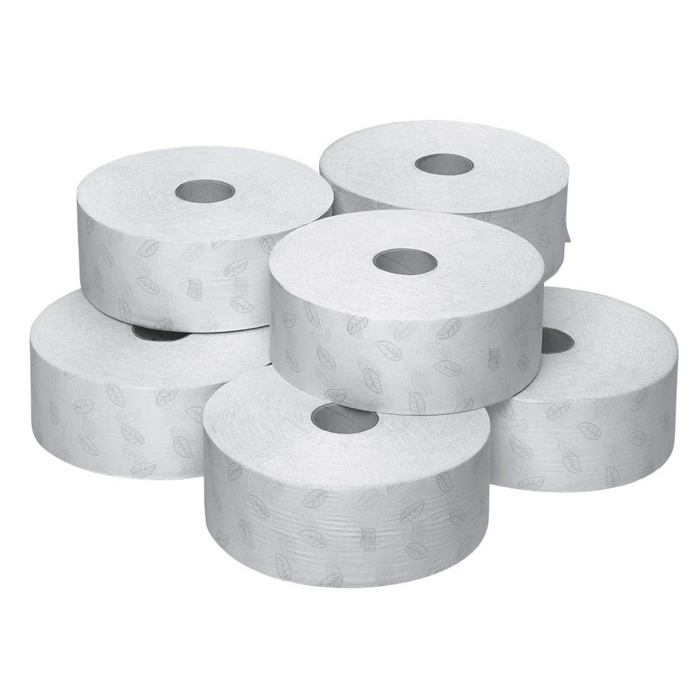 TORK Toilettenpapier 6 Rollen Toilettenpapier Premium Jumborollen 2-lagig - weiß, 2-lagig