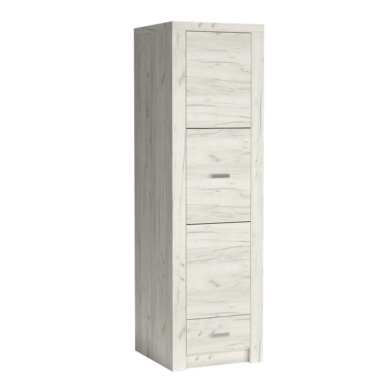 Beautysofa Kleiderschrank POLIS I-2 – 1-türiger Schrank mit Schublade - 56 cm wahlweise mit Kleiderstange oder Einlegeböden