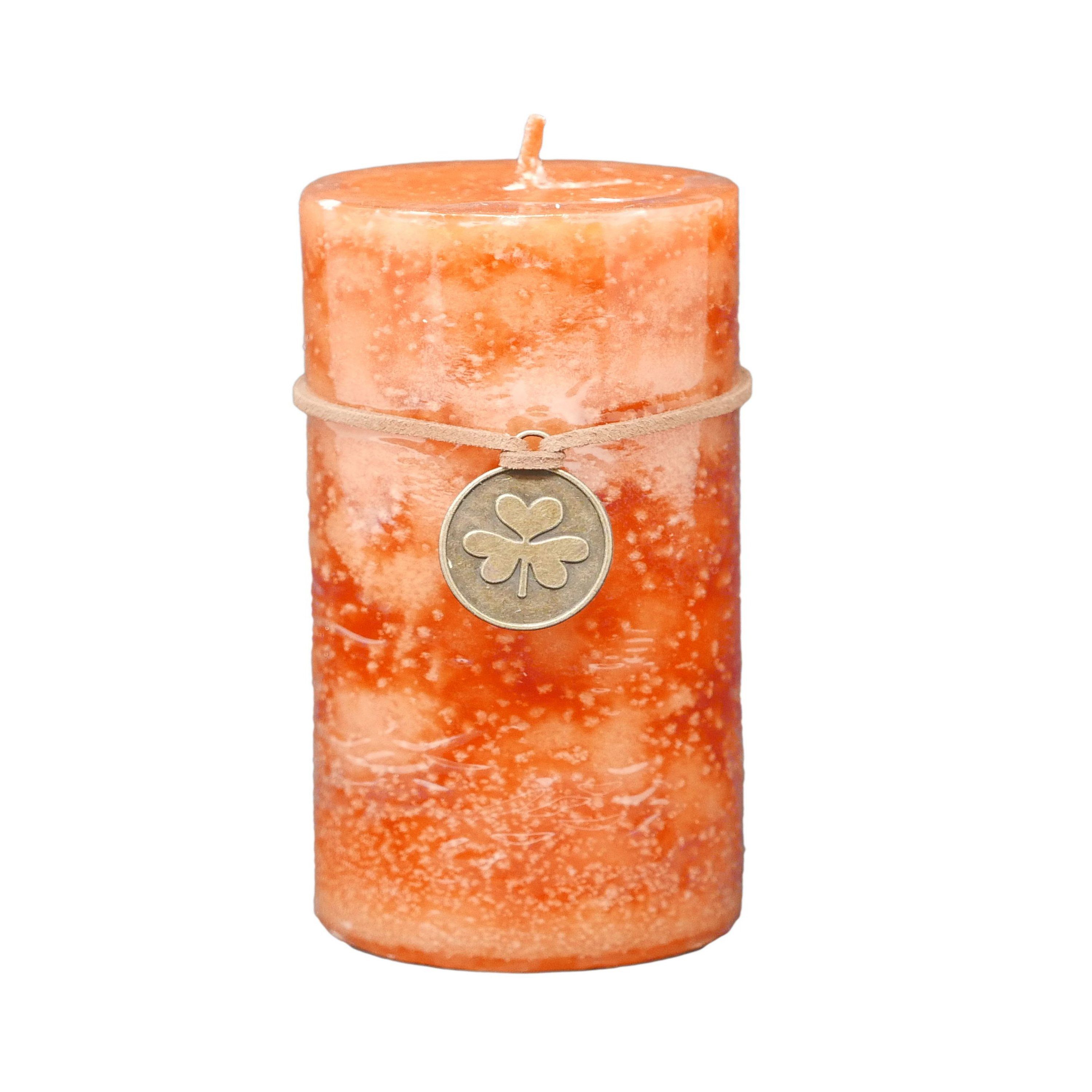 B&S Stumpenkerze Trendkerze durchgefärbt marmoriert terrakotta 13 x Ø 7 cm günstig online kaufen