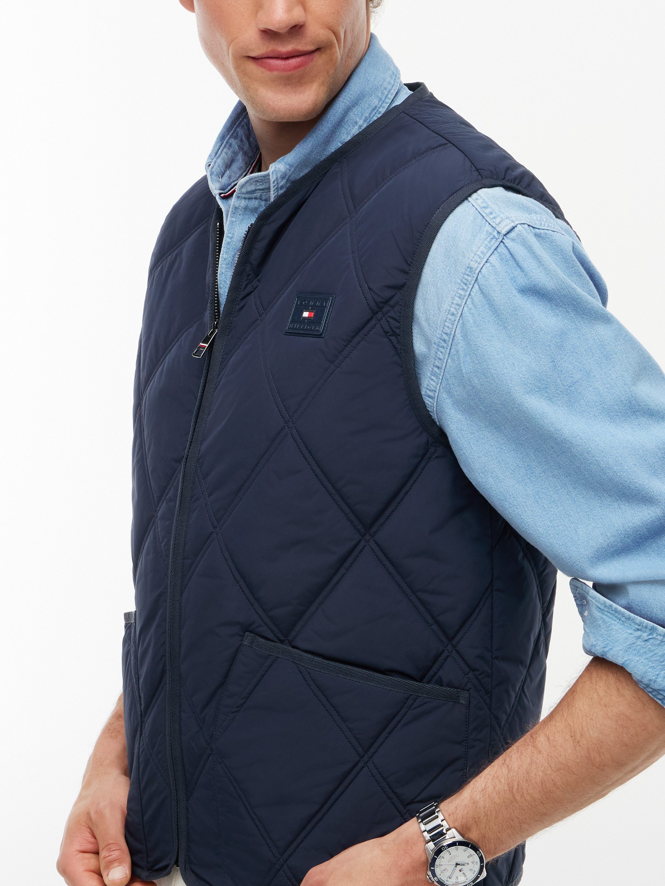 Tommy Hilfiger Steppweste DIAMOND QUILT mit Rautensteppung und Reißverschluss