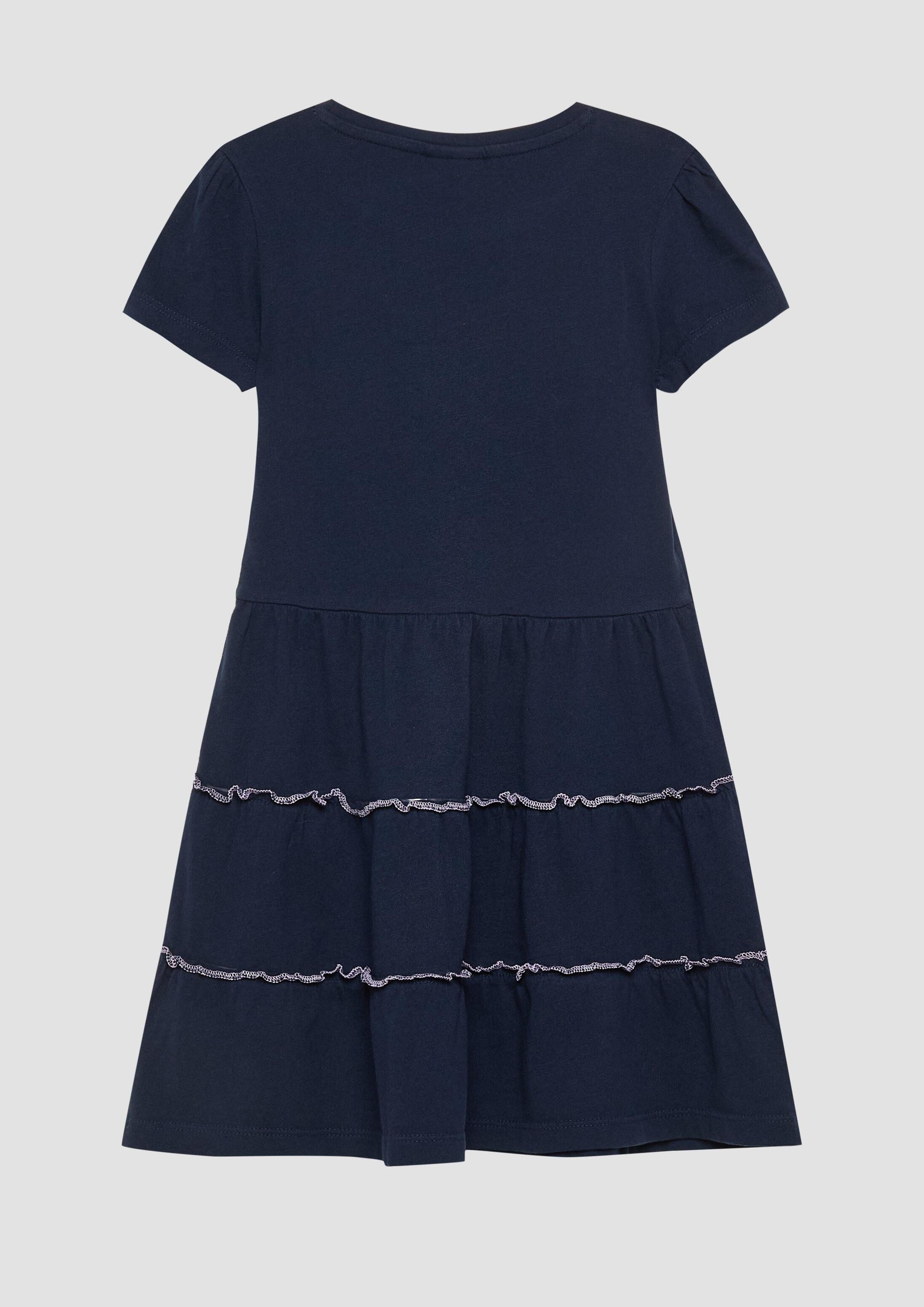 s.Oliver Minikleid Kleid Jersey-Kleid mit Puffärmeln und Pailletten