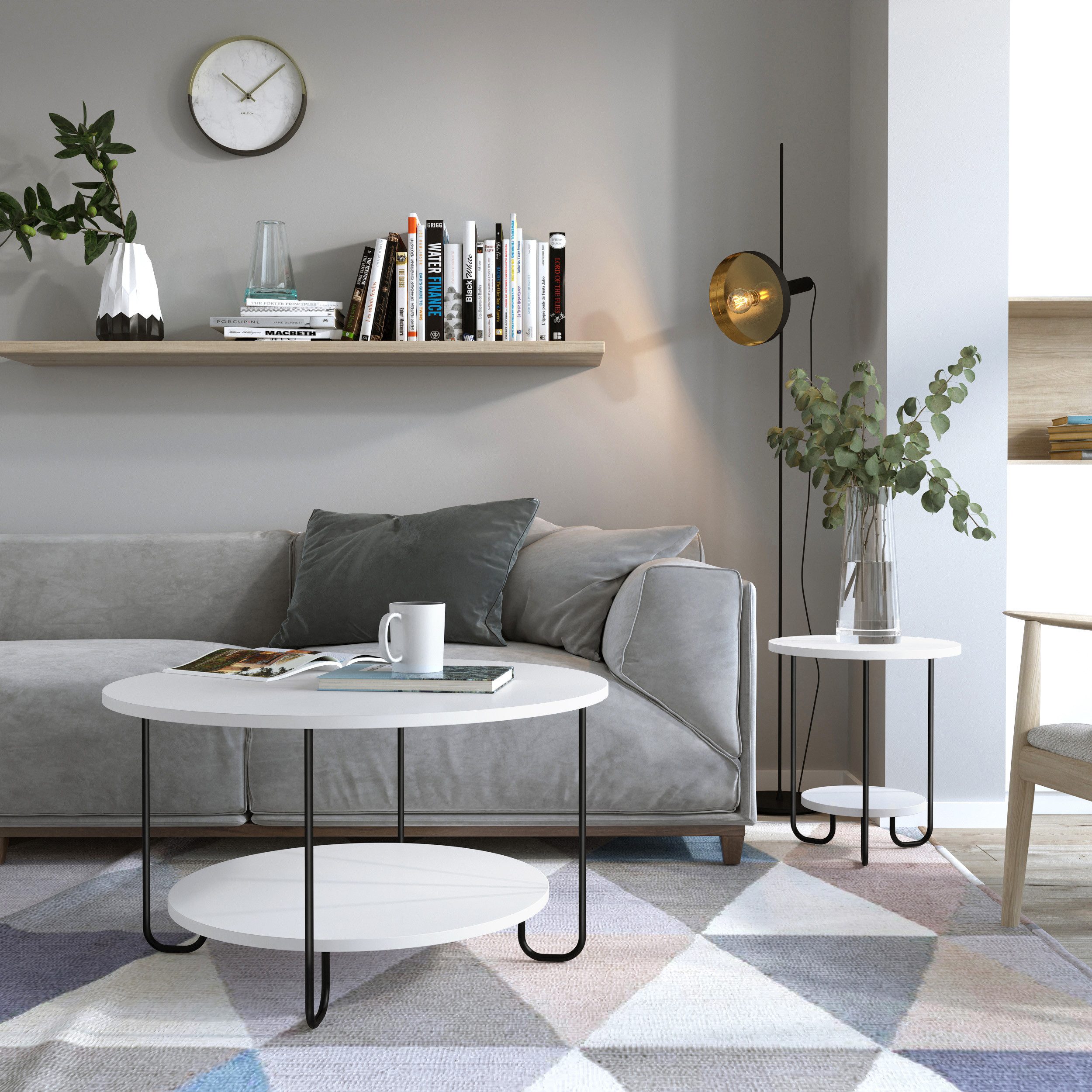 Decortie Couchtisch Corro, Moderner Couchtisch, Mehrzweck, 80 x 80 x 45 cm