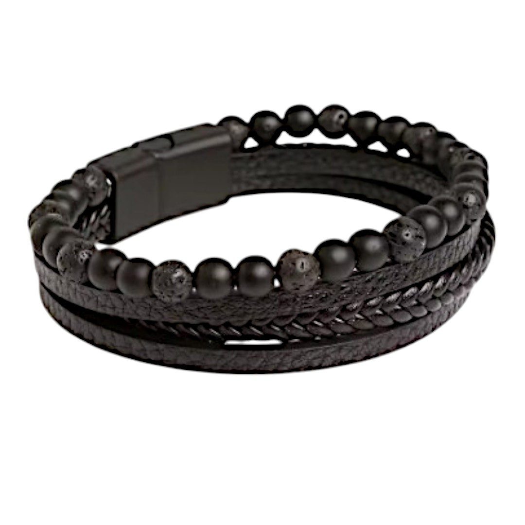 Lederarmband Set Stone Herren Leder Armband