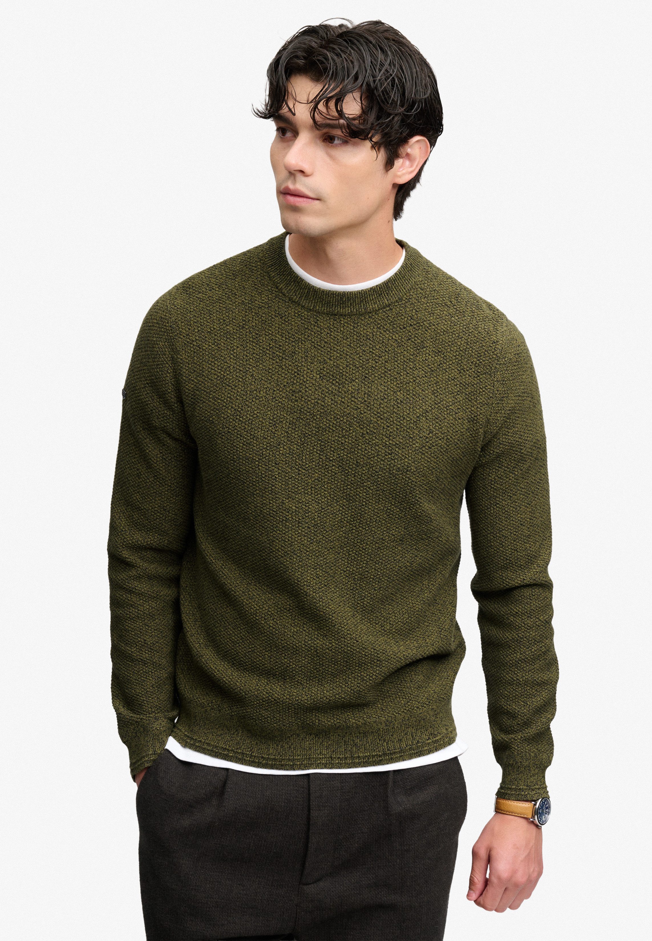 Superdry Rundhalspullover TEXTURE KNIT JUMPER Baumwolle, regular fit