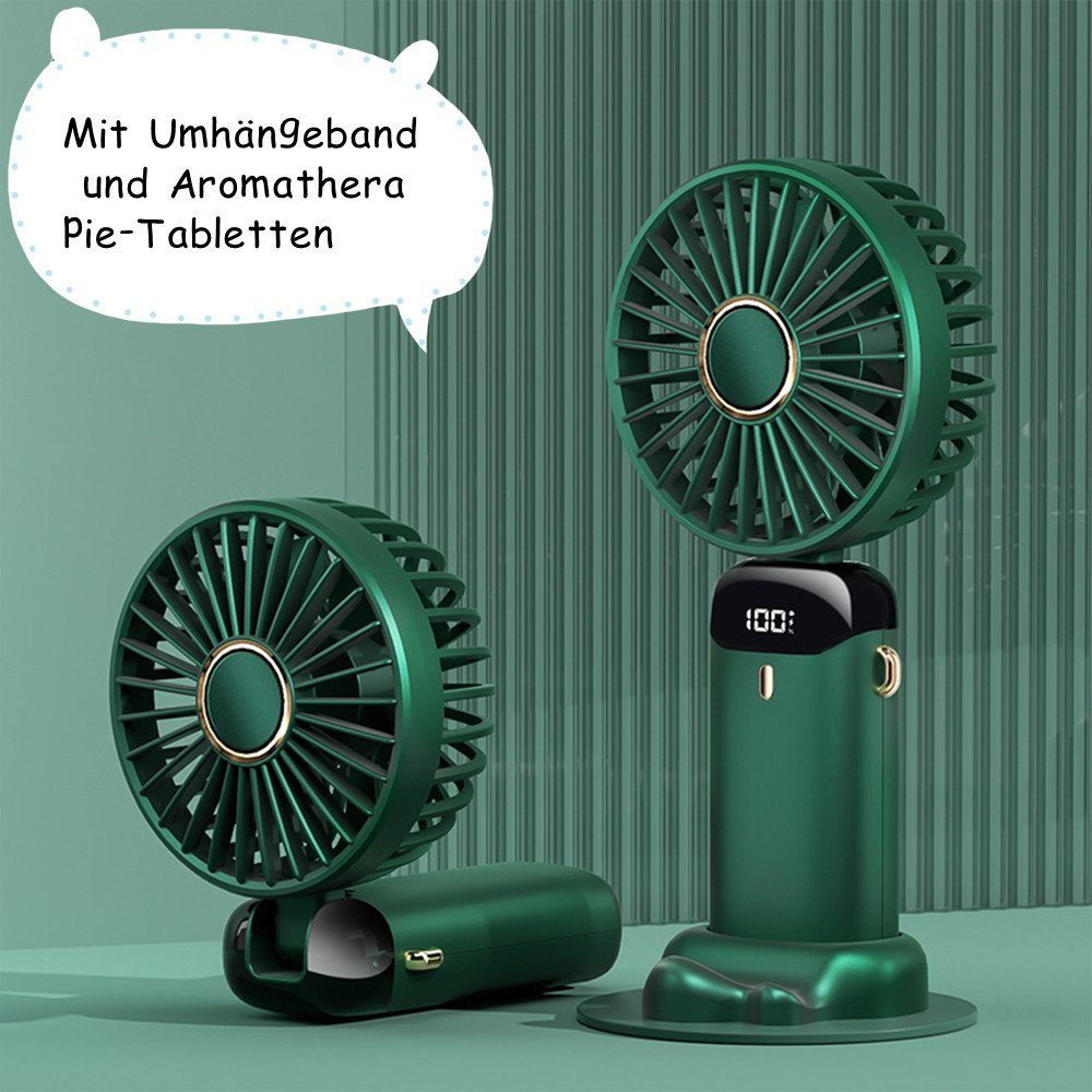 Ventilator/Tragbarer Innen mini Lüfter, XDeer Faltbar Aufladbarem USB Leise Tragbarer,Akku Reisen Wind green USB-Ventilator Handventilator Batterie Mini