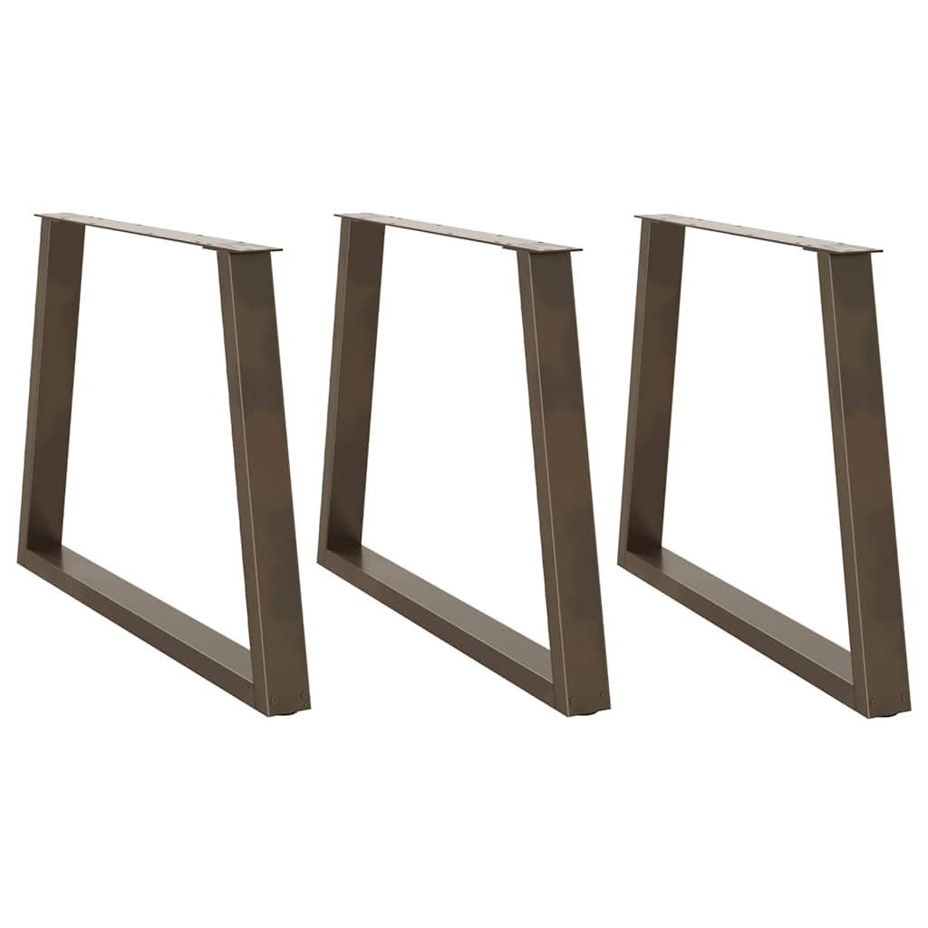 vidaXL Tischbein Esstisch Beine V-Form 3 Stück Naturstahl 90x(72-73,3) cm Stahl